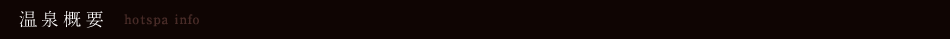 温泉概要