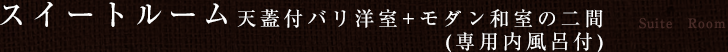 スイートルーム 天蓋付バリ洋室+モダン和室の二間